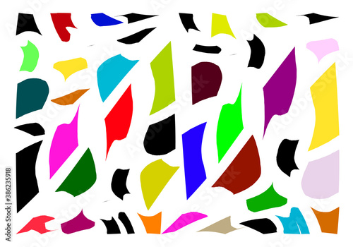 Fondo con formas de colores variados sobre fondo blanco