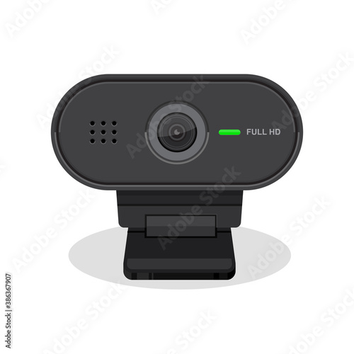 Digital webcam icon isolated on white background vector illustration.