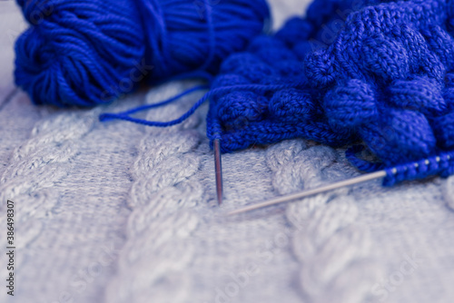 knit blue, knitting, warm clothes not finished yet