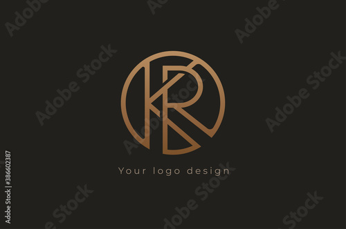 Abstract initial letter K and R logo, usable for branding and business logos, Flat Logo Design Template, vector illustration