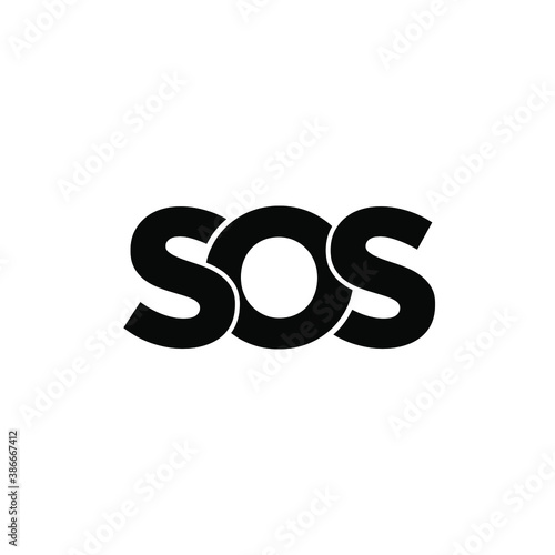 sos black with circle logo icon design vector