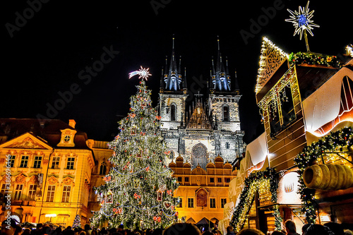 Christmas Market in Prague, Czech Republic.