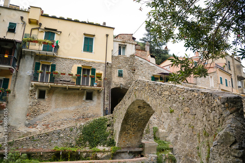 Zuccarello, Italian roman city of the Ligurian riviera, in summer days 