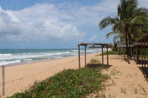 cabana on the desert brazilian beach