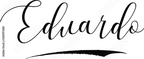  Eduardo -Male Name Cursive Calligraphy on White Background