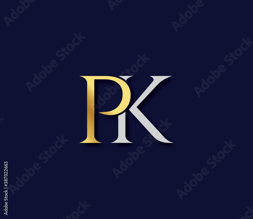 PK Alphabet Modern Logo Design Concept