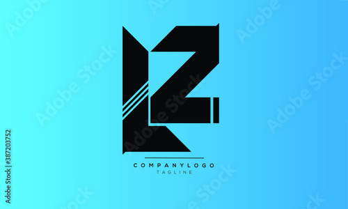 LZ initials monogram letter text alphabet logo design