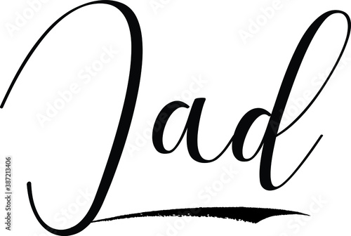 Jad -Male Name Cursive Calligraphy on White Background