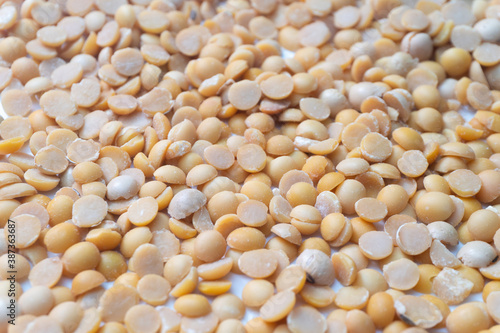 clode up of soybean texture background, top view and flat lay.
