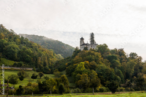 Arlesheim, Schloss Birseck, Burg, Weinberg, Landwirtschaft, Wald, Obstbäume, Ermitage, Herbstfarben, Wanderweg, Herbst, Baselland, Schweiz