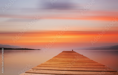 Wooden pontoon on Evia island