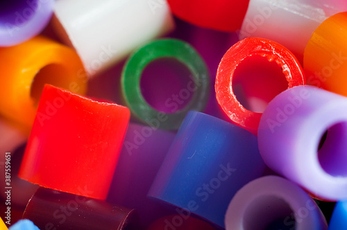 kolorowe rurki plastikowe w powiększeniu makro zabawka dla dzieci prasowanka