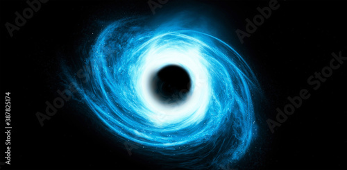 Image of open deep space. computer model black hole image