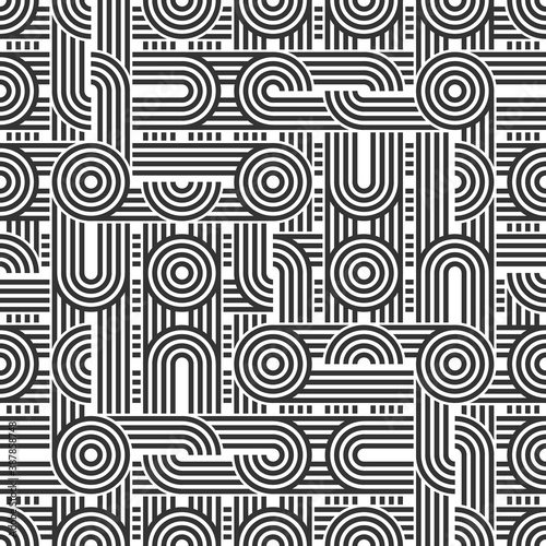 Seamless line geometric pattern. Background for poster or cover.