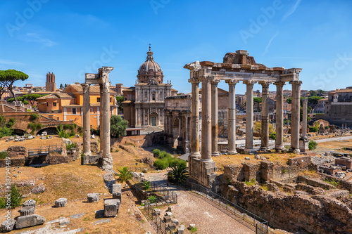 Ancient Roman Forum in City of Rome, Italy