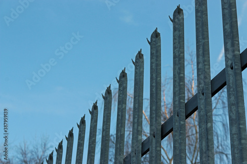 Metal palisade security fencing