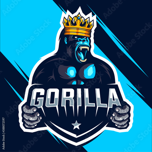 king gorilla esport logo design