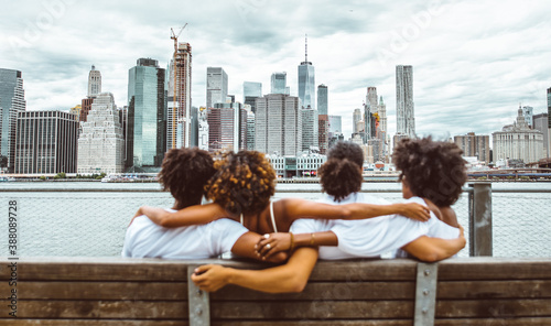 Group of friends spending time togeher in New york city