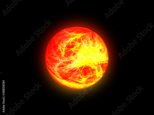 burning sun in space