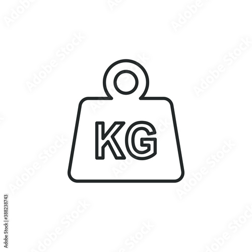 weight kg trendy flat style icon shape symbol. Mass mark logo sign. Vector illustration image. Isolated on white background.