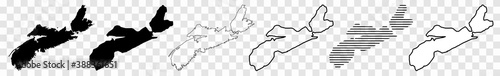 Nova Scotia Map Black | Province Border | Canada State | Canadian | America | Transparent Isolated | Variations