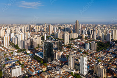 aerial view of the Tatuape neighborhood at sunset, Sao Paulo, Brazil