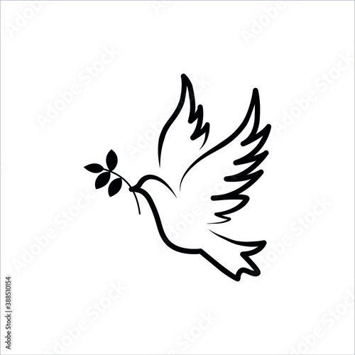 Peace symbol, dove icon vector template. 