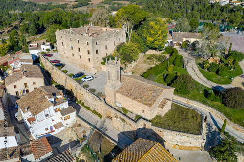 Castle of the tower of claramunt and church of Saint John Baptist, Penedes Spain