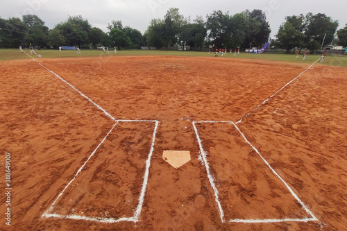 View of a Softball Field from Home Plate