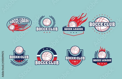 bocce lawn bowls logo badges club collection vector