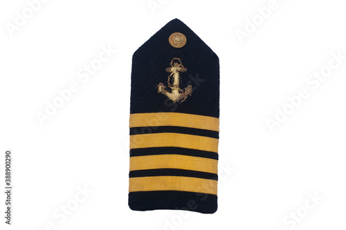 Vintage marine epaulet on a white background