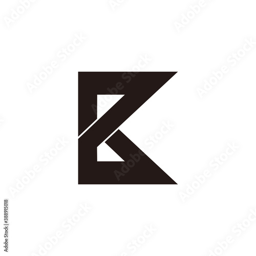 abstract letter pk geometric line logo vector
