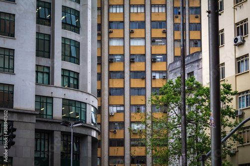 Paisagem urbana com edifícios no centro da cidade de São Paulo, Brasil