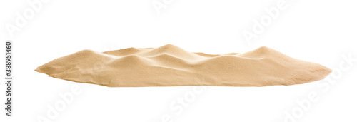 Pile of dry beach sand on white background