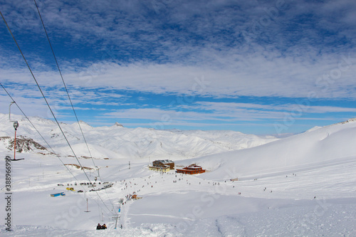 white snow landscape and a ski resort, Hakkari province 