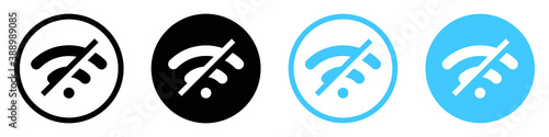 no internet signal vector icon, no wi-fi connection icon, not connected signal wifi sign, Wireless, WiFi Off symbol for apps and websites