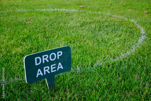 golf course ball drop area sign mulligan 