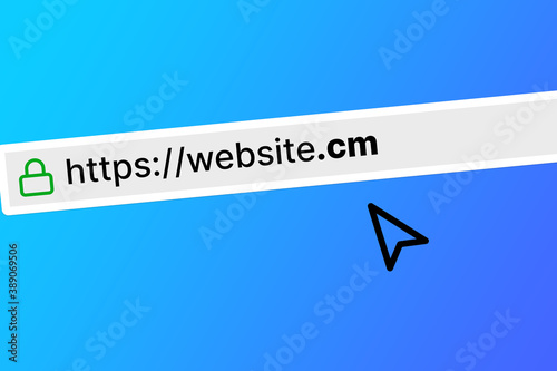 url browser bar with a website with a cm domain