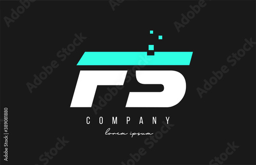 fs f s alphabet letter logo combination in blue and white color. Creative icon design for business and company