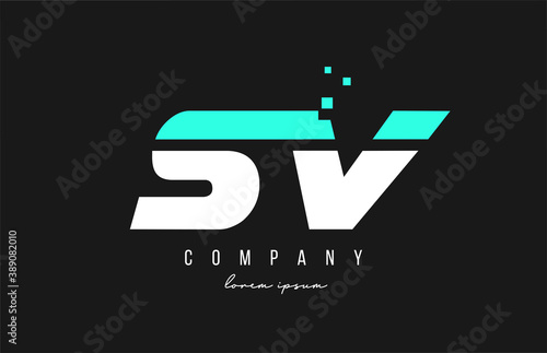 sv s v alphabet letter logo combination in blue and white color. Creative icon design for business and company