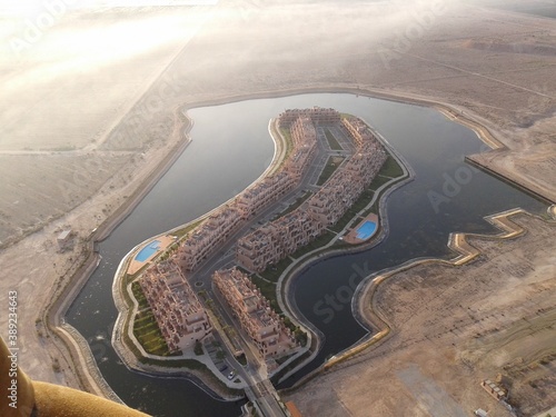 Resort Condado de Alhama en Murcia vista aerea desde globo aerostatico