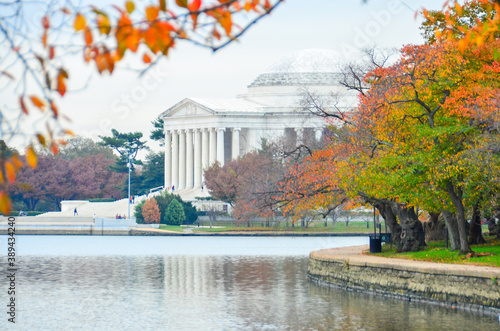 Washington D.C. in autumn season - Jefferson Memorial and tidal basin