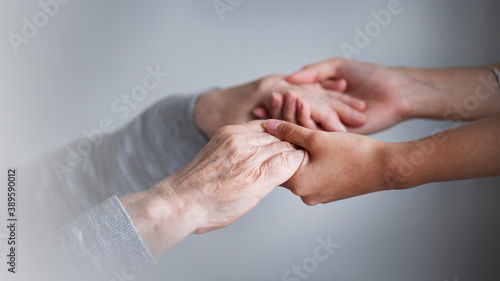 Daughter assisting her sick mother