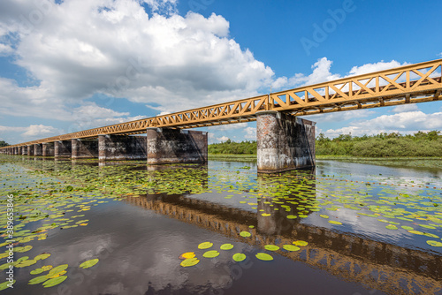 The Moerputtenbrug is a former Dutch railway bridge. The bridge was used as a railway bridge from 1887 to 1972. Currently, the restored bridge is a footpath above a wetland nature reserve.