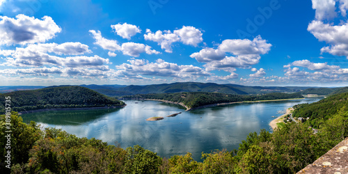 View from Waldeck Castle over the Edersee in northern Hesse, Germany.
