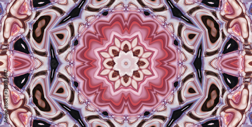  hristmas kaleidoscope mandala. Night round ultra violet snowflake pattern. Melting colorful ultraviolet background