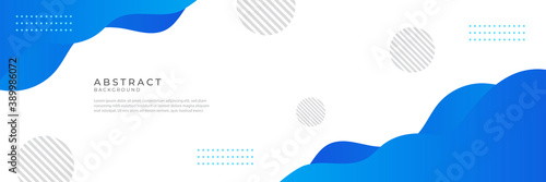 Liquid abstract wave background. Blue fluid vector banner template for social media, web sites. Wavy shapes vector illustration