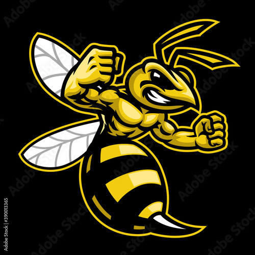 angry hornet wasp mascot