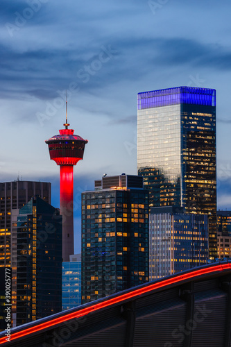 Calgary Downtown Night Sky
