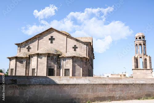 Derinkuyu, Cappadocia. Orthodox Church of Saint Theodoros Trion (Uzumlu Church) built in 1858 in Central Anatolia, Turkey.